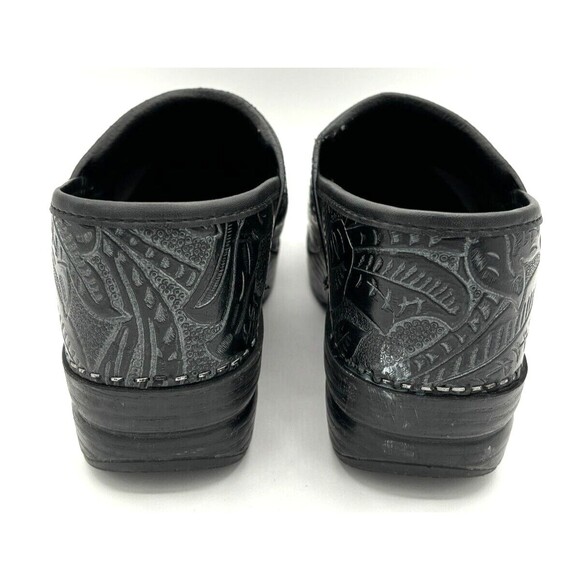 Dansko Professional Clog Black Antique Tooled Women's EU sizes 39‎ (US 8.5) EUC - Picture 6 of 16